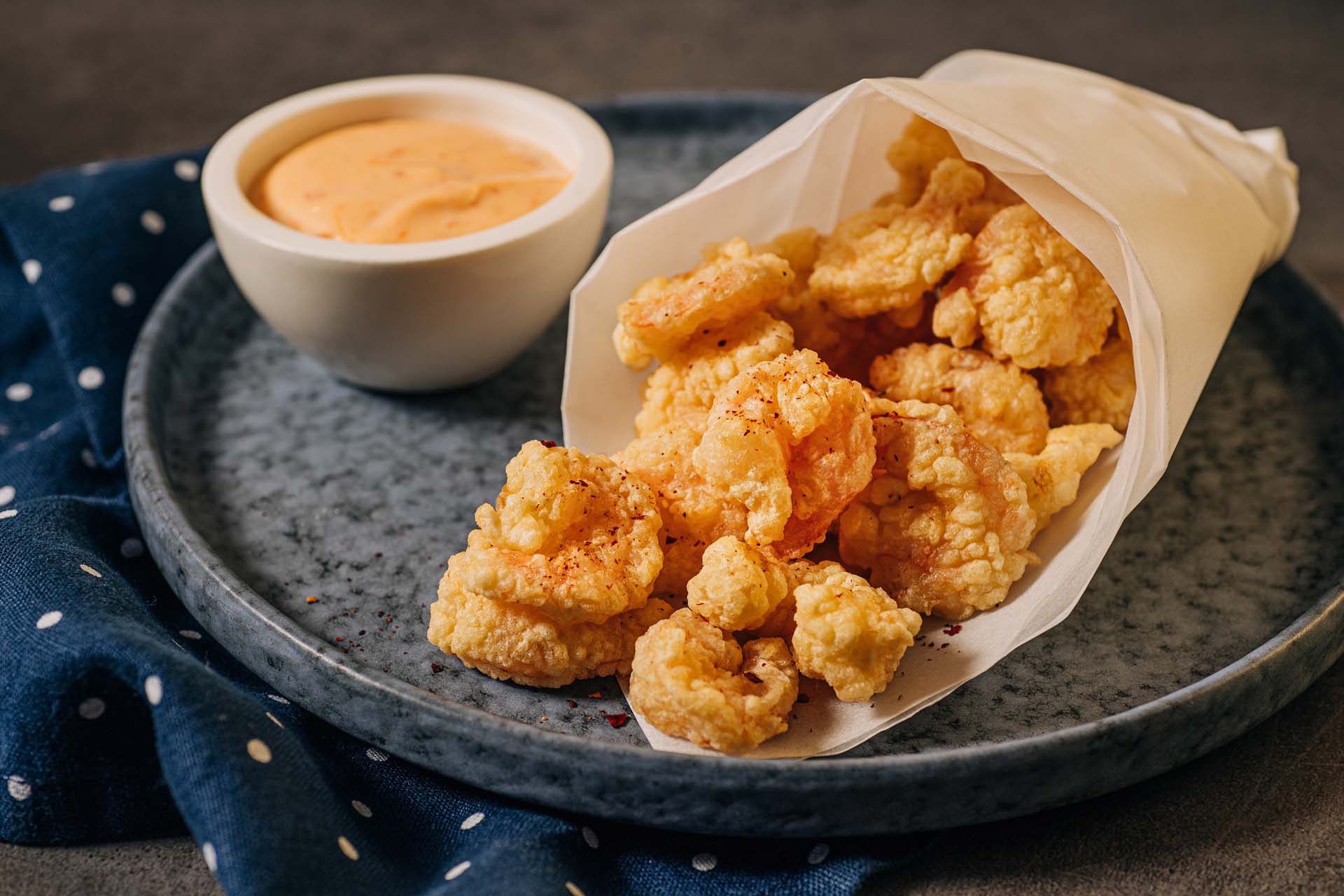 Popcorn shrimp with spicy mayonnaise - 7 Thalasses