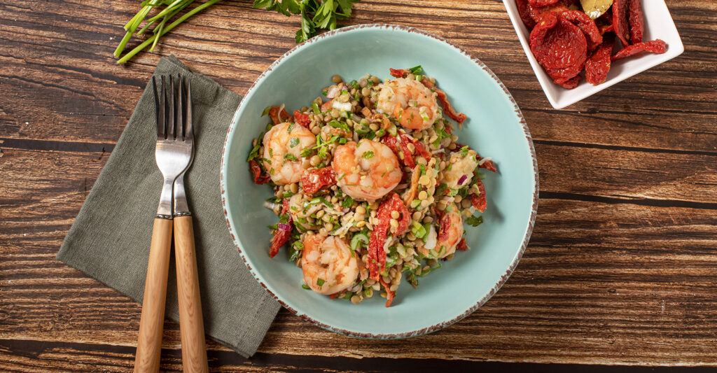 Lentil salad with shrimps - 7 Thalasses