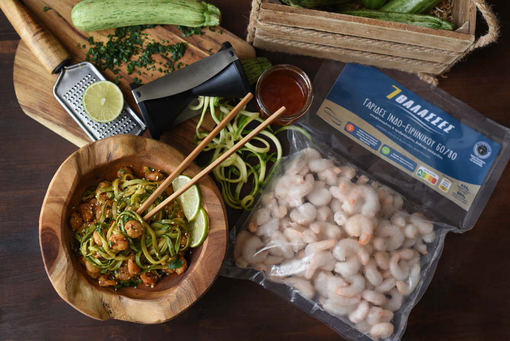 Zoodles with shrimps - 7 Thalasses