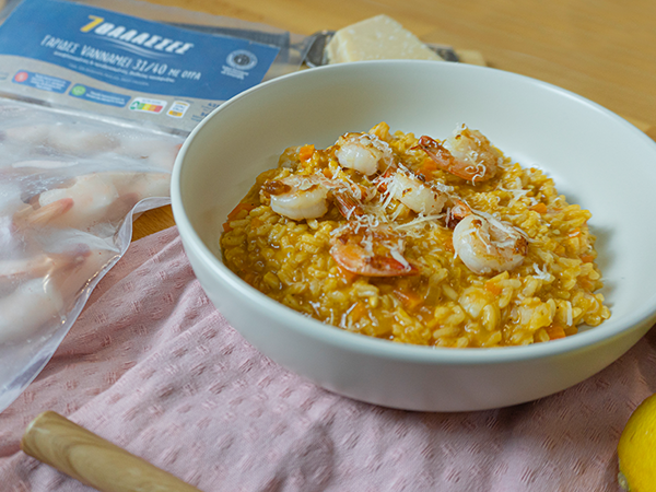 Risotto with pesto and shrimps - 7 Thalasses