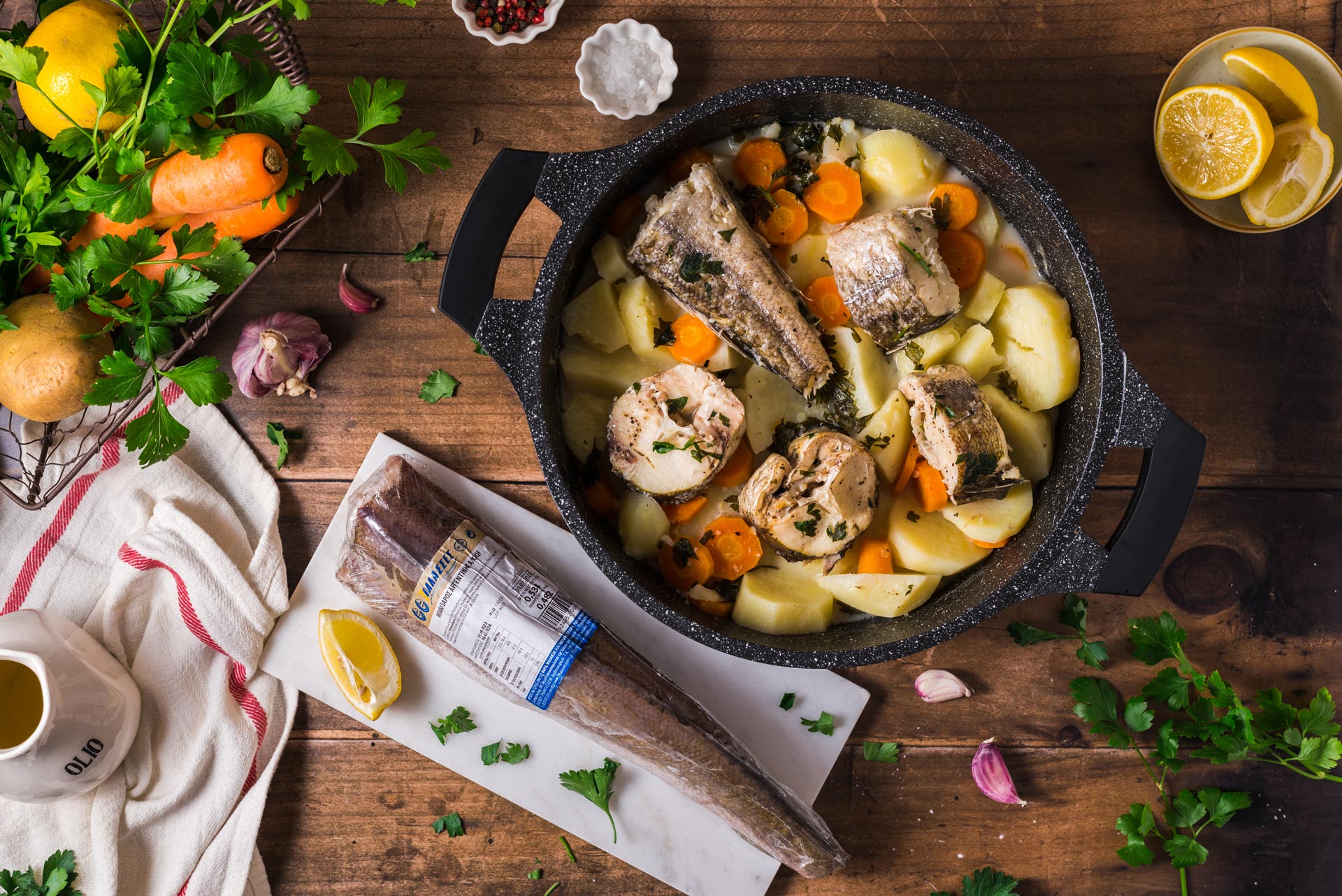 Bianco with hake (Traditional recipe of Corfu) - 7 Thalasses