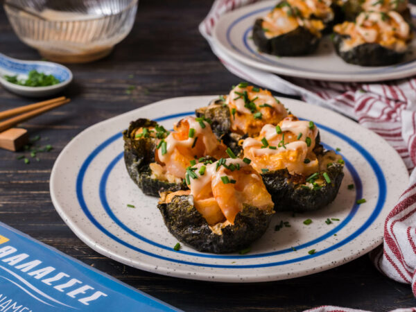 Baked sushi cups με γαρίδες